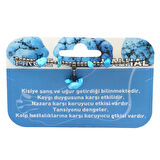 Makrome Örgülü Natural Kesim Firuze Doğaltaş Halhal