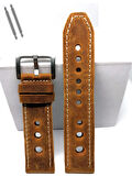Tissot  &   Fossil  Uyumlu   Crayz   Hakiki   Deri   22  mm  TABA