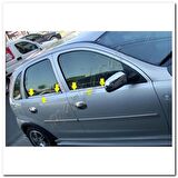 Markadan Opel Corsa C Krom Cam Çıtası 2000-2006 4 Parça Paslanmaz Çelik
