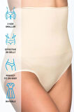 Kadın Bej Dikişsiz Masaj Özellikli Çift Kat Slip Korse 2029