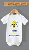 ORGANİK %100 PAMUKLU 9 AYLIK YOLDAN GELDİM FB BASKILI Bebek Body Çıtçıtlı Badi002
