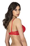 Belvü Dantelli Dolgulu Sütyen 1112- Kırmızı