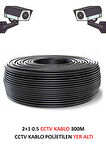 FURY Yer Altı CCTV Kablo 2+1 0.5mm Polietilen Güvenlik Kamera Kablo 300m