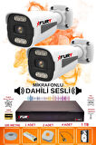 FURY 2 li Sesli 6 Warm Led Gece Renkli Görüş Su Geçirmez Güvenlik Kamerası Seti 1TB