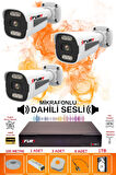 FURY 3 LÜ Sesli 6 Warm Led Gece Renkli Görüş Su Geçirmez Güvenlik Kamerası Seti 1TB