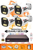 FURY 4 LÜ Sesli 6 Warm Led Gece Renkli Görüş Su Geçirmez Güvenlik Kamerası Seti 1TB