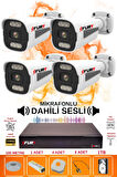 FURY 4 LÜ Sesli 6 Warm Led Gece Renkli Görüş Su Geçirmez Güvenlik Kamerası Seti 1TB