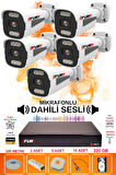 FURY 5 li Sesli 6 Warm Led Gece Renkli Görüş Su Geçirmez Güvenlik Kamerası Seti 320GB