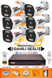 FURY 6 lı Sesli 6 Warm Led Gece Renkli Görüş Su Geçirmez Güvenlik Kamerası Seti 320GB