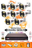 FURY 8 li Sesli 6 Warm Led Gece Renkli Görüş Su Geçirmez Güvenlik Kamerası Seti 1TB