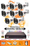 FURY 8 li Sesli 6 Warm Led Gece Renkli Görüş Su Geçirmez Güvenlik Kamerası Seti 1TB