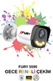 FURY 2 Kameralı 4 Warm Led Gece Renkli Görüş-Cepten İzle-Su Geçirmez Güvenlik Kamerası Seti 320GB