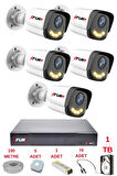 FURY 5 Kameralı 4 Warm Led Gece Renkli Görüş-Cepten İzle-Su Geçirmez Güvenlik Kamerası Seti 1TB