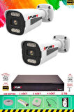 FURY 2 Kameralı 6 Warm Led Gece Renkli Görüş-Cepten İzle-Su Geçirmez Güvenlik Kamerası Seti 1TB