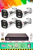 FURY 4 Kameralı 6 Warm Led Gece Renkli Görüş-Cepten İzle-Su Geçirmez Güvenlik Kamerası Seti 1TB
