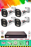 FURY 4 Kameralı 6 Warm Led Gece Renkli Görüş-Cepten İzle-Su Geçirmez Güvenlik Kamerası Seti 320GB
