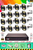 FURY 16 Kameralı 6 Warm Led Gece Renkli Görüş-Cepten İzle-Su Geçirmez Güvenlik Kamerası Seti 250GB