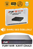 FURY 3 Kameralı Ip Güvenlik Kamerası Seti Sesli 4mp Gece Renkli Su Geçirmez 1506s 320GB