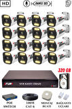 FURY 16 Kameralı Ip Güvenlik Kamerası Seti Sesli 4mp Gece Renkli Su Geçirmez 1506s 320GB