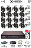 FURY 16 Kameralı Ip Güvenlik Kamerası Seti Sesli 4mp Gece Renkli Su Geçirmez 1506s 320GB