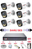 FURY 6 lı Sesli Gece Renkli Görüş Güvenlik Kamerası Su Geçirmez Güvenlik Kamerası Seti 5590s 320GB