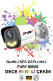 FURY 6 lı Sesli Gece Renkli Görüş Güvenlik Kamerası Su Geçirmez Güvenlik Kamerası Seti 5590s 500GB