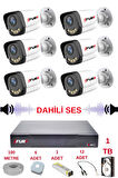 FURY 6 lı Sesli Gece Renkli Görüş Güvenlik Kamerası Su Geçirmez Güvenlik Kamerası Seti 5590s 1TB
