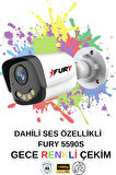 FURY 8 li Sesli Gece Renkli Görüş Güvenlik Kamerası Su Geçirmez Güvenlik Kamerası Seti 5590s 1TB