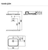 CREAVİT Loop Kare Çanak Lavabo 45 cm LP046