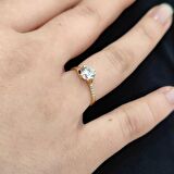 Chavin 0.80 Carat Tek Taş Sarı Altın Yüzük br12