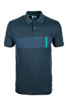 Erkek Polo Yaka Tişört Baskılı Lacivert %100 Pamuk Slim Fit T-shirt NCS JEANS 1124
