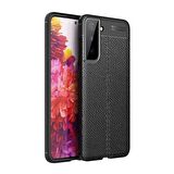 Gpack Samsung Galaxy S21 Plus 5G Kılıf Niss Deri Görünümlü SilikonFull Ekran