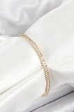 MEKS Pirinç Zirkon Taşlı Bileklik Gold Standart Ölçü