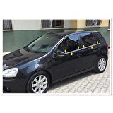 Markadan VW Golf 5 Krom Cam Çıtası 2004-2009 4 Parça Paslanmaz Çelik