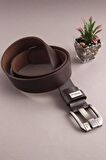 Hakiki Deri Kahve Metal Tokalı Erkek Kemer