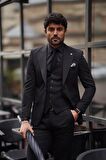 Guild Balkan Slim Fit Siyah Takım Elbise
