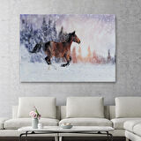 Harita Sepeti Karda Koşan At Dekoratif Kanvas Tablo 1133