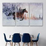 Harita Sepeti Karda Koşan At Dekoratif Kanvas Tablo 1133