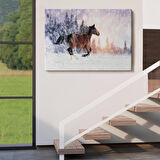 Harita Sepeti Karda Koşan At Dekoratif Kanvas Tablo 1133