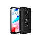 Smcase Xiaomi Redmi 8A Kılıf Vega Yüzüklü Çift Katmanlı Tank Kapak  Nano Ekran Koruyucu