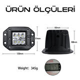 Gömme Tip Beyaz 6 Led Araç Motosiklet Off Road Led Lamba Delici Yayıcı Projektör 18W Metal Sis Arazi Çalışma Lambası 12v-24v 1 Adet