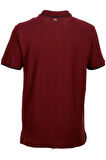 Erkek Polo Yaka Tişört Dokulu Bordo %100 Pamuk Slim Fit T-shirt NCS JEANS 1134