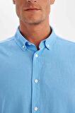DeFacto Relax Fit Polo Yaka Keten Karışımlı Pamuklu Uzun Kollu Gömlek C1106AX24SMBE339