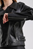 Ariana Kadın Deri Biker Ceket