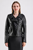Ariana Kadın Deri Biker Ceket