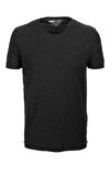 Erkek Tişört Bisiklet Yaka Siyah %100 Pamuk Slim Fit Baskılı T-shirt NCS JEANS 1135