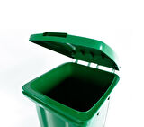 Omnipazar SY-6512 Pedallı Tekerlekli Kapaklı Çöp Konteyneri 240 lt Yeşil