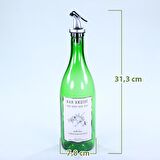 Yağdanlık Sosluk Sirkelik Özel Akıtıcılı Çimen Yeşili Nar Ekşisi Etiketli 750 ml