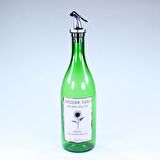 Yağdanlık Sosluk Sirkelik Özel Akıtıcılı Çimen Yeşili Ay Çiçek Etiketli 750 ml