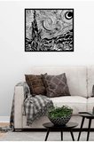 Artroya Modern World the Wave Metal Duvar Tablosu - Ev Duvar Dekorasyonu - 80 x 53 cm -Siyah - ARTS-040